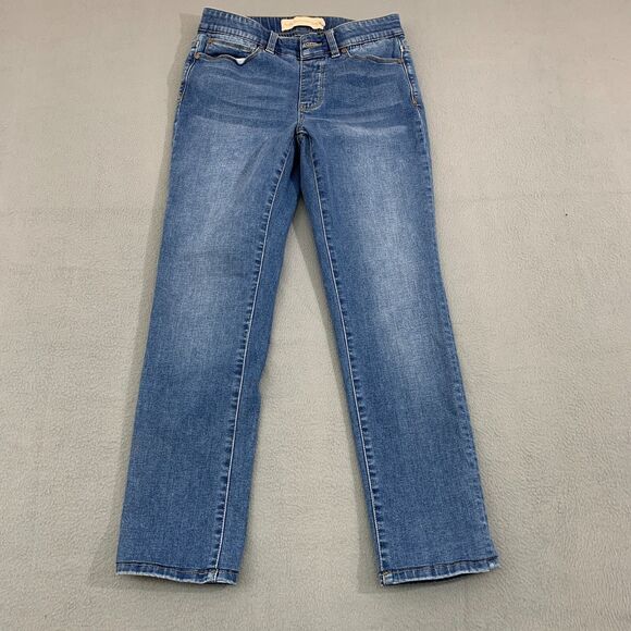 Soft Surroundings Jeans Womens Size PXS Stretch Distressed Straight Fit 27x26 - Picture 1 of 15